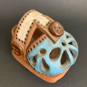 Cute Vintage red clay Art Pottery shoe, great as a stand alone or w/ air-plant